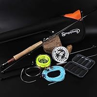 Vista 2 de Kit de caña y carrete Sougayilang para pesca con mosca en agua dulce y en agua salada