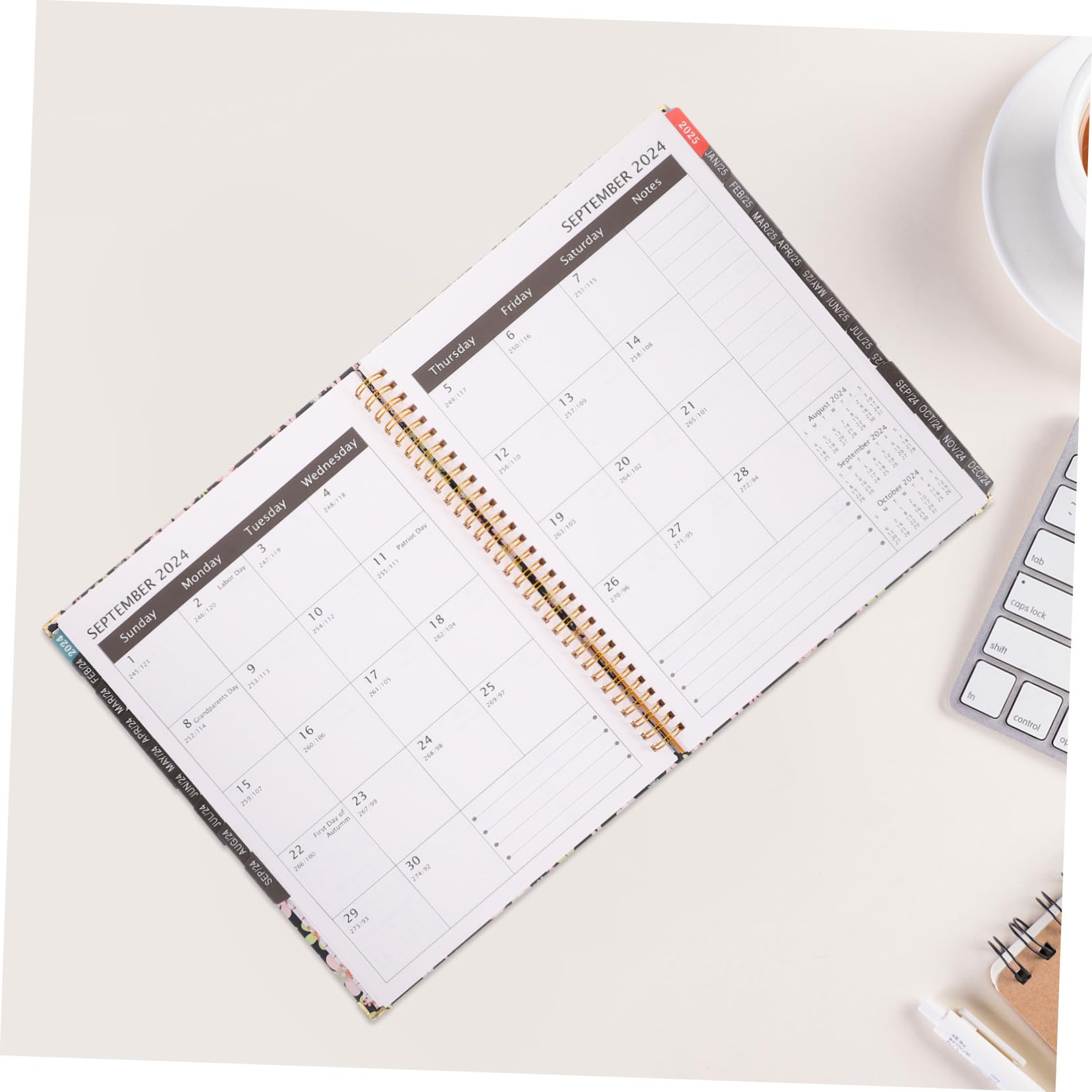 Planner Mensile Diario Agenda Settimanale Portatile per Ufficio Studenti Insegnanti con Calendario Inglese per Organizzazione Quotidiana