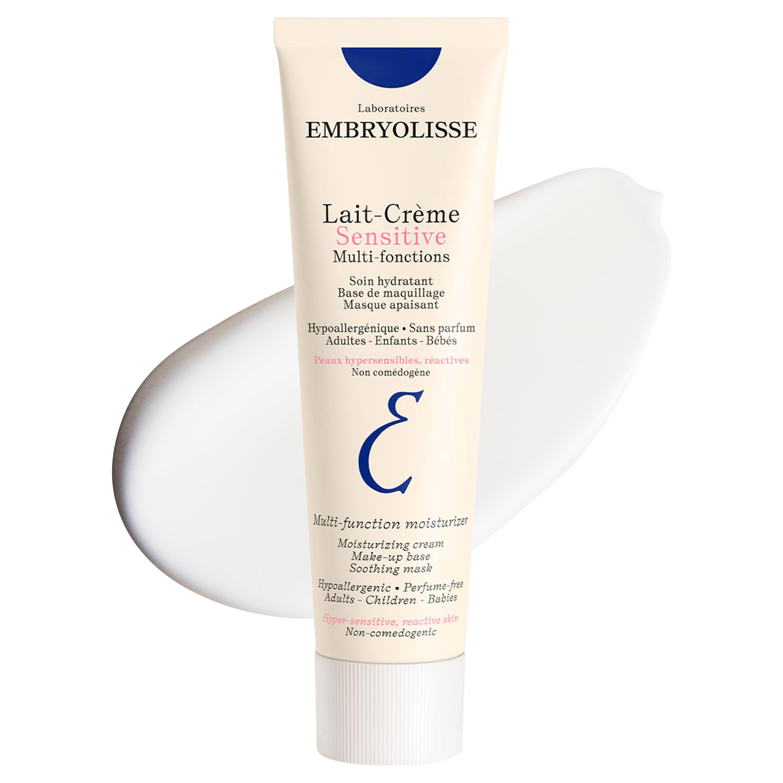 Embryolisse Moisture Cream, Sensitive, 3.4 fl oz (100 ml), Sensitive Skin, Fragrance-free, Moisturizing, Makeup Base, Baby, Body Care, Fragrance Free