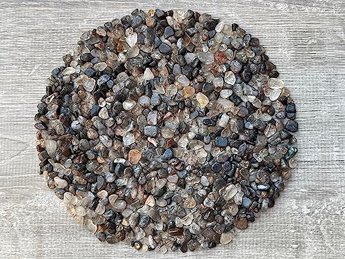 Image of GAF TREASURES 2 oz Lot Natural Black Rutilated Quartz Semi Tumbled Gemstone Chips, Crushed Mini Crystals, Undrilled Crystal Chips (Black Rutilated Quartz)