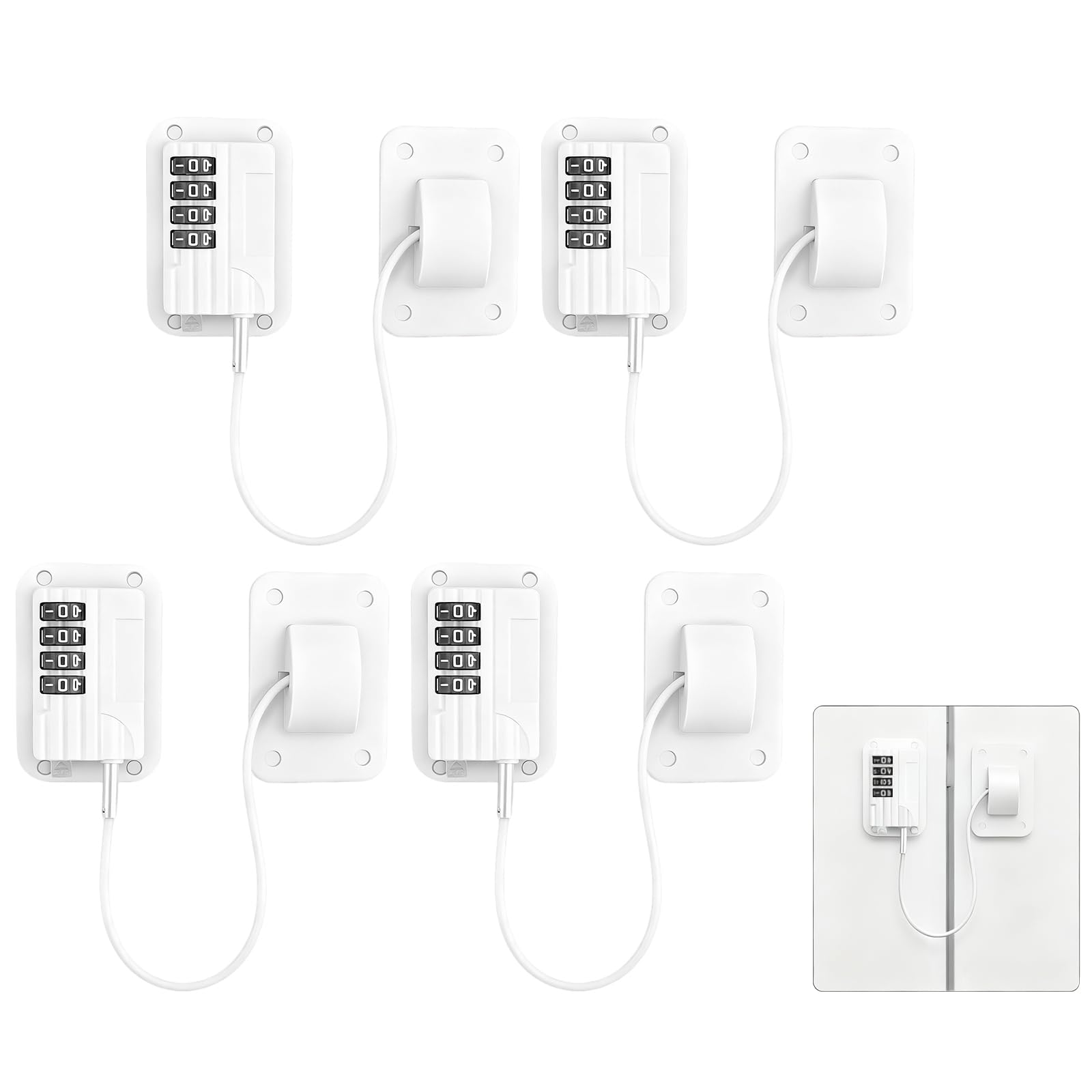 4-pak mini blokad do lodówki – wytrzymałe zamki do lodówki dla dzieci i dzieci, bezpieczne zamki do lodówki do szuflad i szafek zamrażarki, łatwa instalacja, odporna na dzieci szafka bez