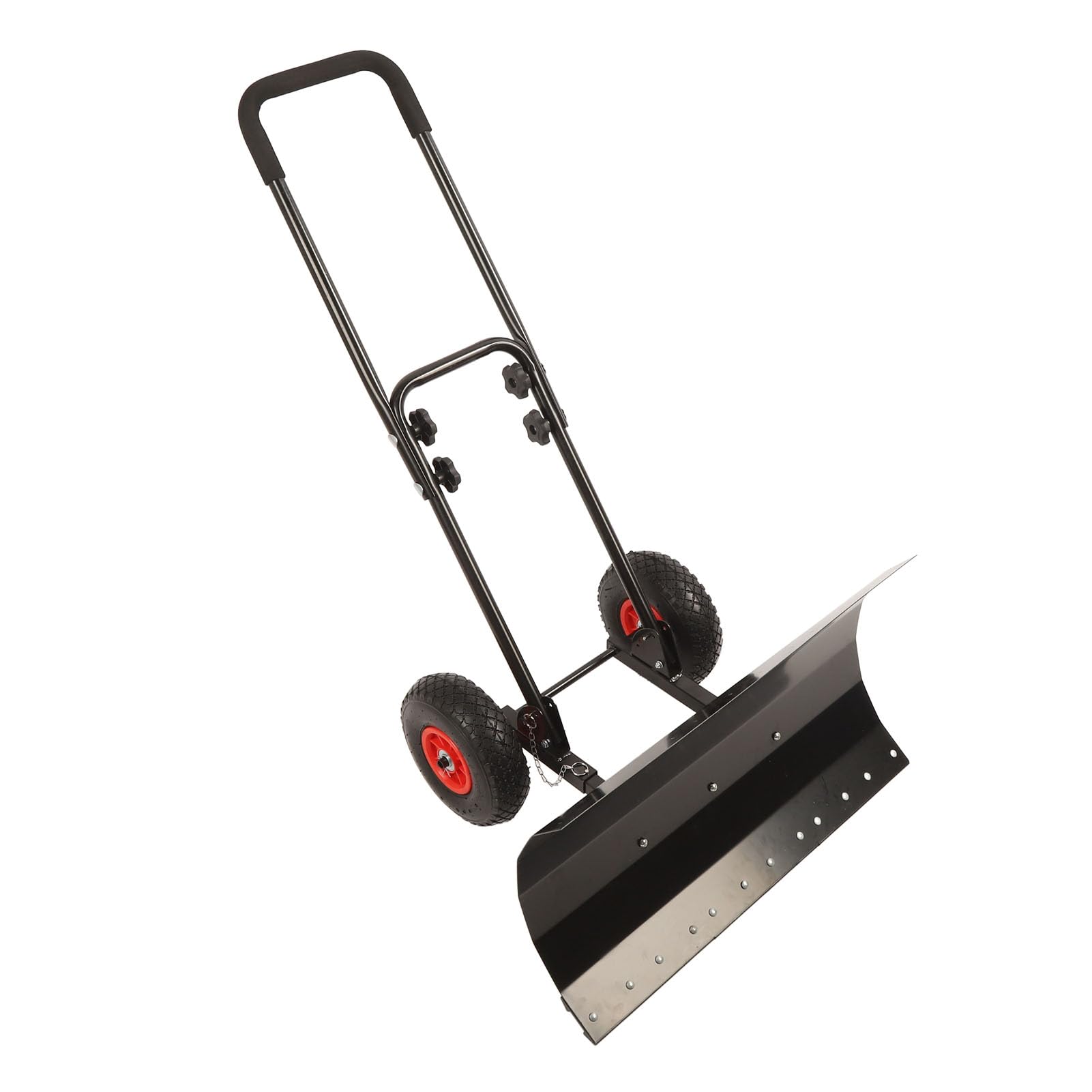 Pala Quitanieves de Metal, Empujador de Nieve Ajustable de 30 Pulgadas con Ruedas, Herramienta Eficiente para Pasarelas y Entradas, Construcción de Acero