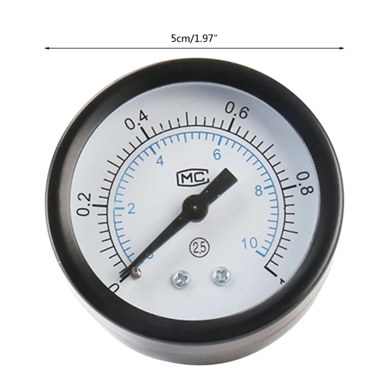 Manometro per Pressione dell'Aria da 1/4" per compressore d'Aria, Fluido Idraulico Pneumatico, gusci di Ferro, manometro per Pressione in Bar