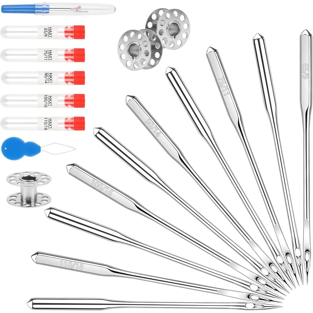 Vjsujehgy Universal Sewing Machine Accessories- 100 Pcs Threader, Bobbin, Ripper in 5 Sizes