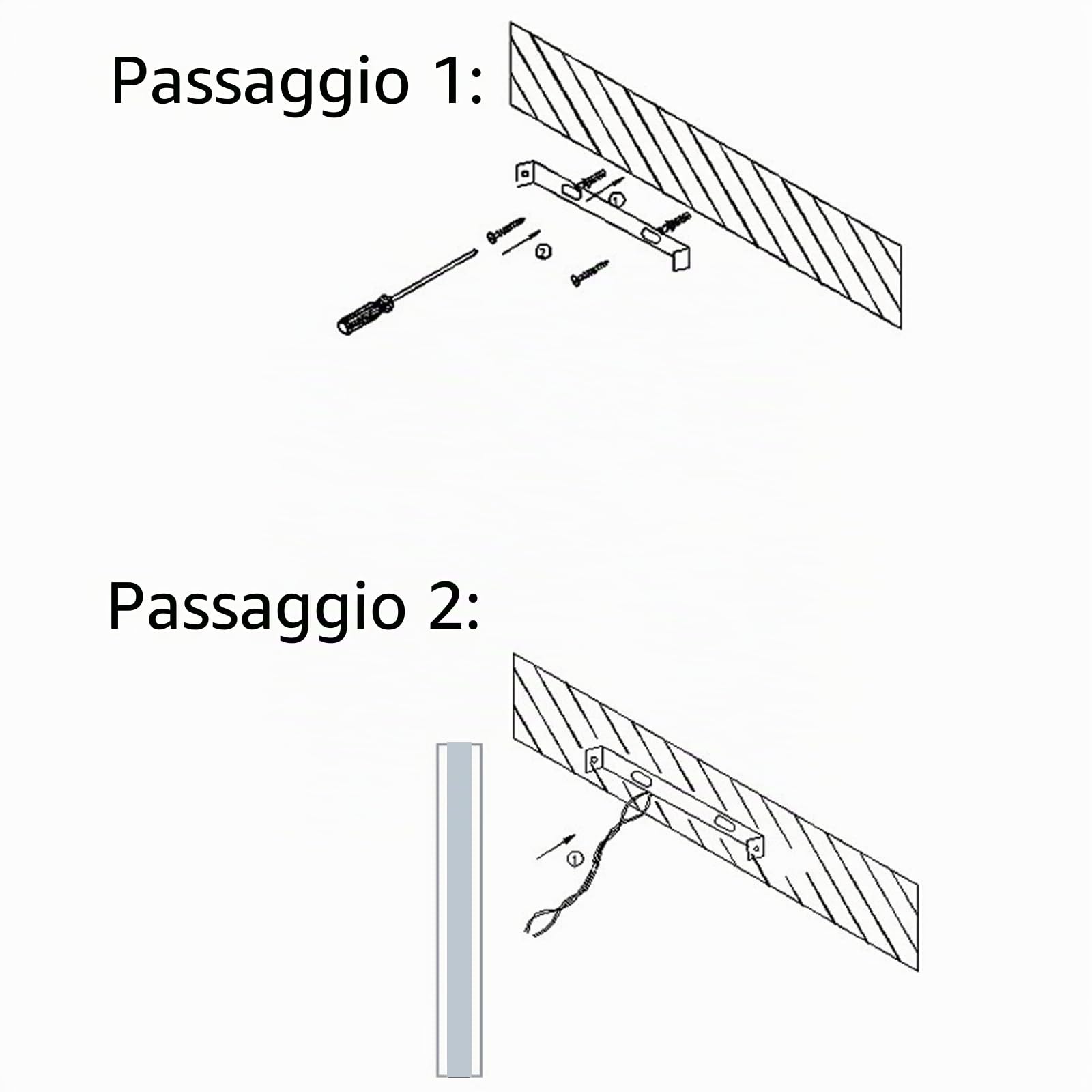 LED Bianco Lampada da Parete Lunga Villa Esterni Luce da Parete IP65 Impermeabile 3000K/4000K/6000K Applique da Parete Moderna Semplice Giardino Illuminazione Parete Portico (Luce Neutra,150cm)