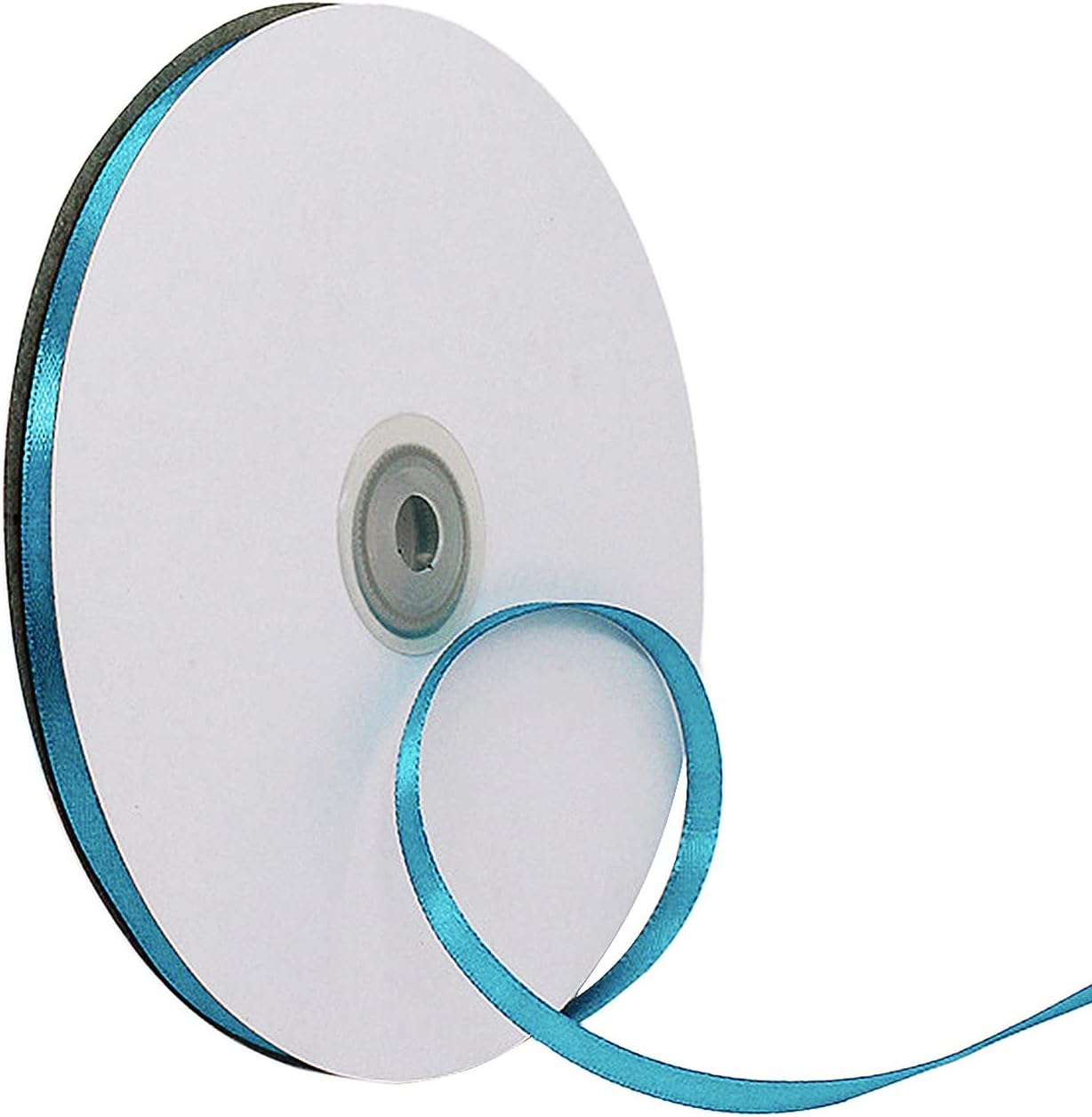 91m Thin Peacock Blue Ribbon Satin Ribbon 6mm Solid Color Fabric Ribbon