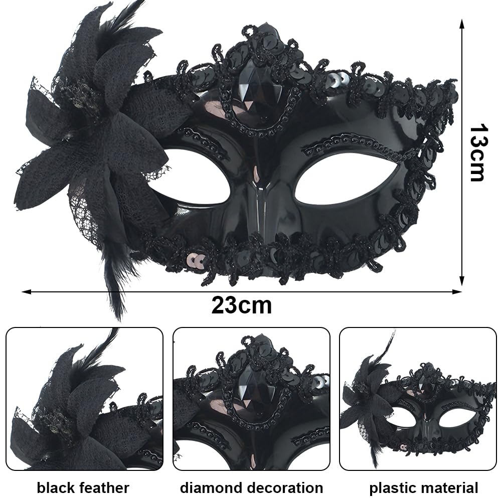 WFKKMEQ Couple Masquerade Masks - Image 2