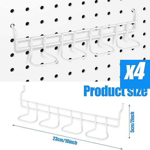 Miniatura 2 de Coume 4 soportes para destornilladores de tablero de clavijas, alicates de acero inoxidable, ganchos de exhibición, organizador de ganchos de