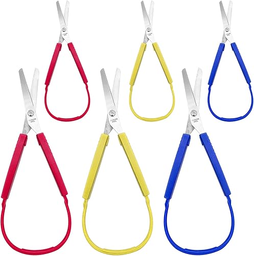 Miniatura 1 de 6 tijeras de bucle, 5.5/8 pulgadas, tijeras de resorte mini tijeras de bucle de entrenamiento para necesidades especiales, niños, adolescentes,