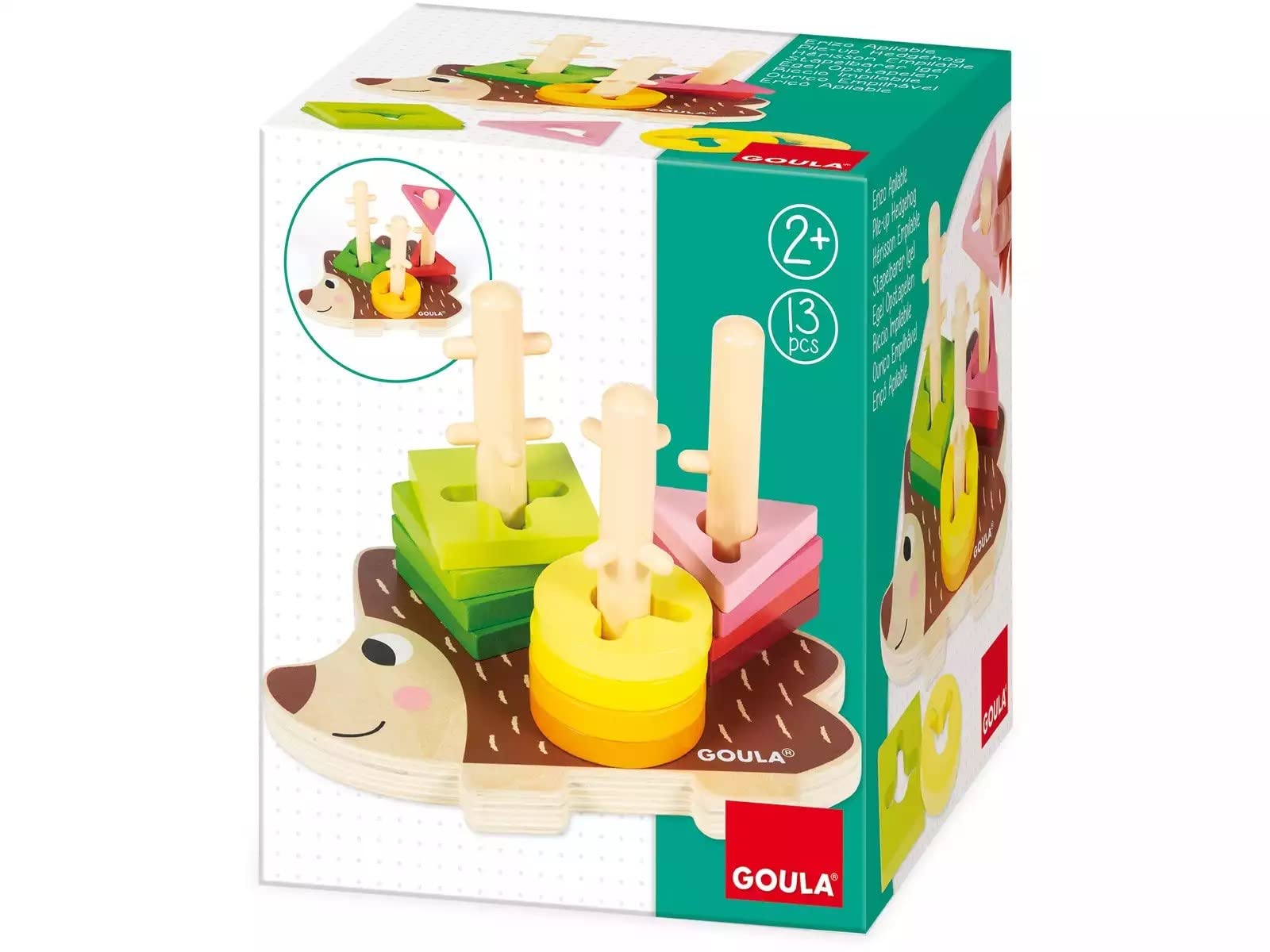 Goula, Stacking Hedgehog, Preschool Stacking Toy for 2 Years, Multicolor