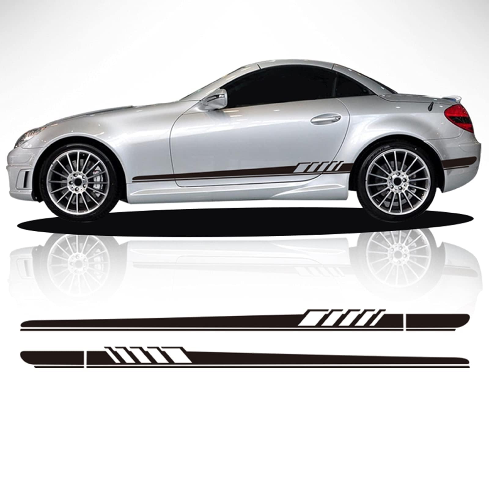 UNCLE LIAO Car Side Skirt For Mercedes Benz SLK Class R170 R171 R172 SLK55 AMG SLK200 250 Auto Car Door Sticker Side Step Skirt.,Yellow