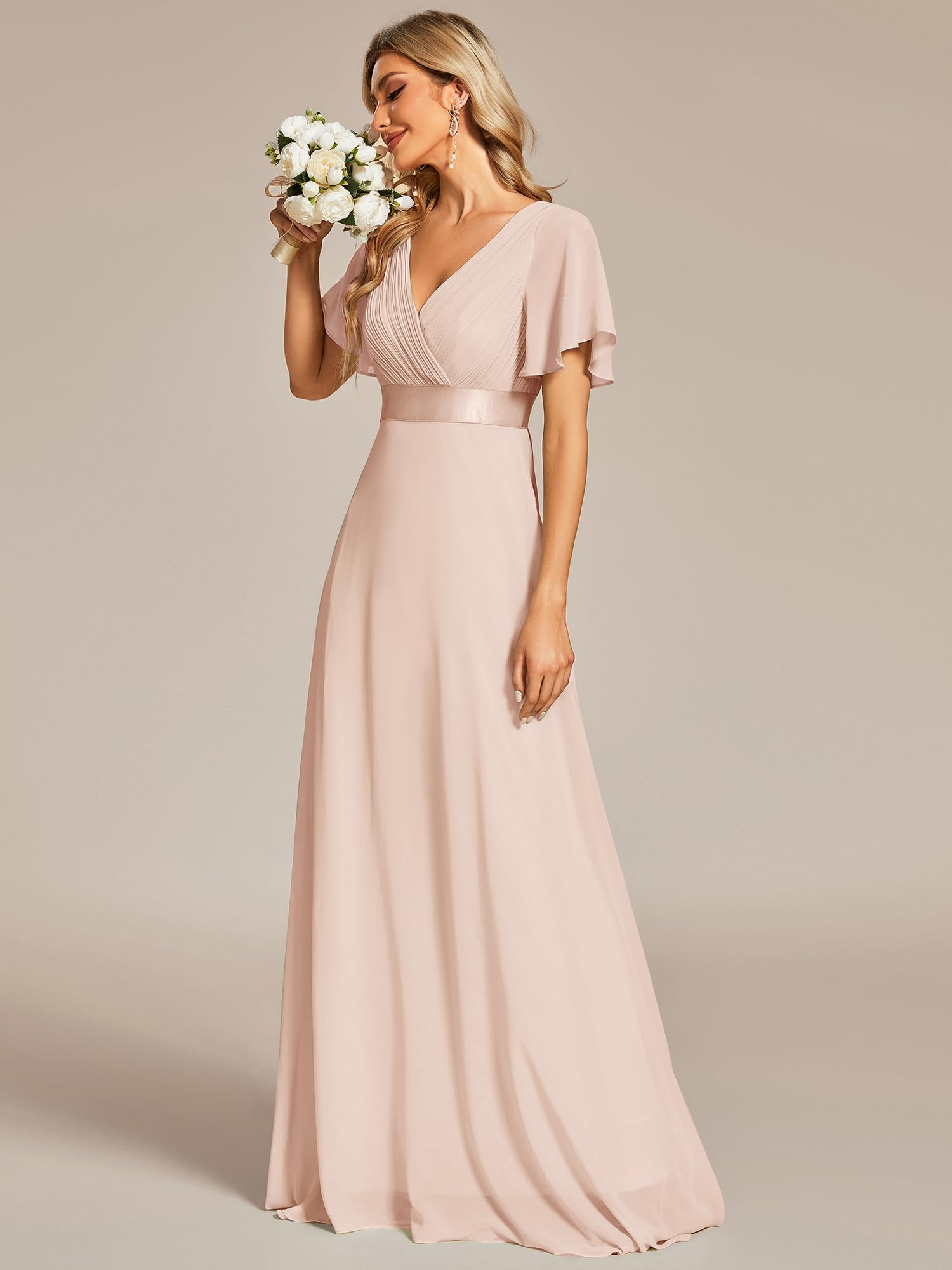 Ever-Pretty Robe de soirée en Double V-col et Manches Courtes 09890