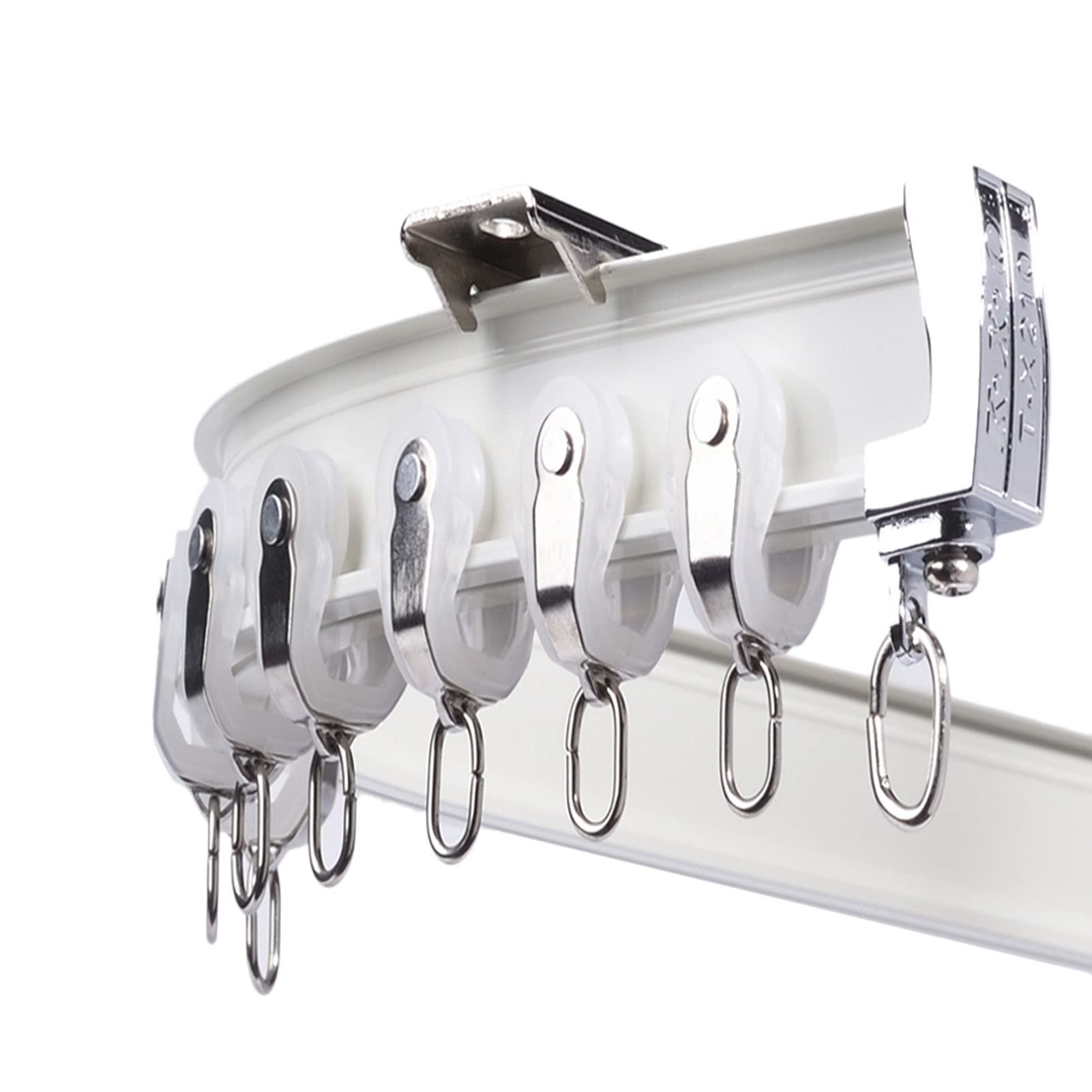 Yylmkmfc White Guide Rail Heavy Duty Window Curtain Rails System,Aluminum Ceiling Curtain Track Room Divider, 6.5 8 10 11.5 13 15 20 23 26 Ft Long(2.5M)