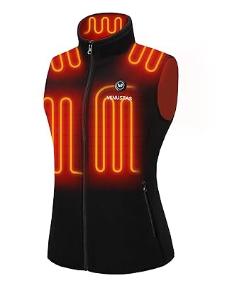 Venustas Men's Fleece Heated Vest with Battery, Lightweight Insulated Electric Vest