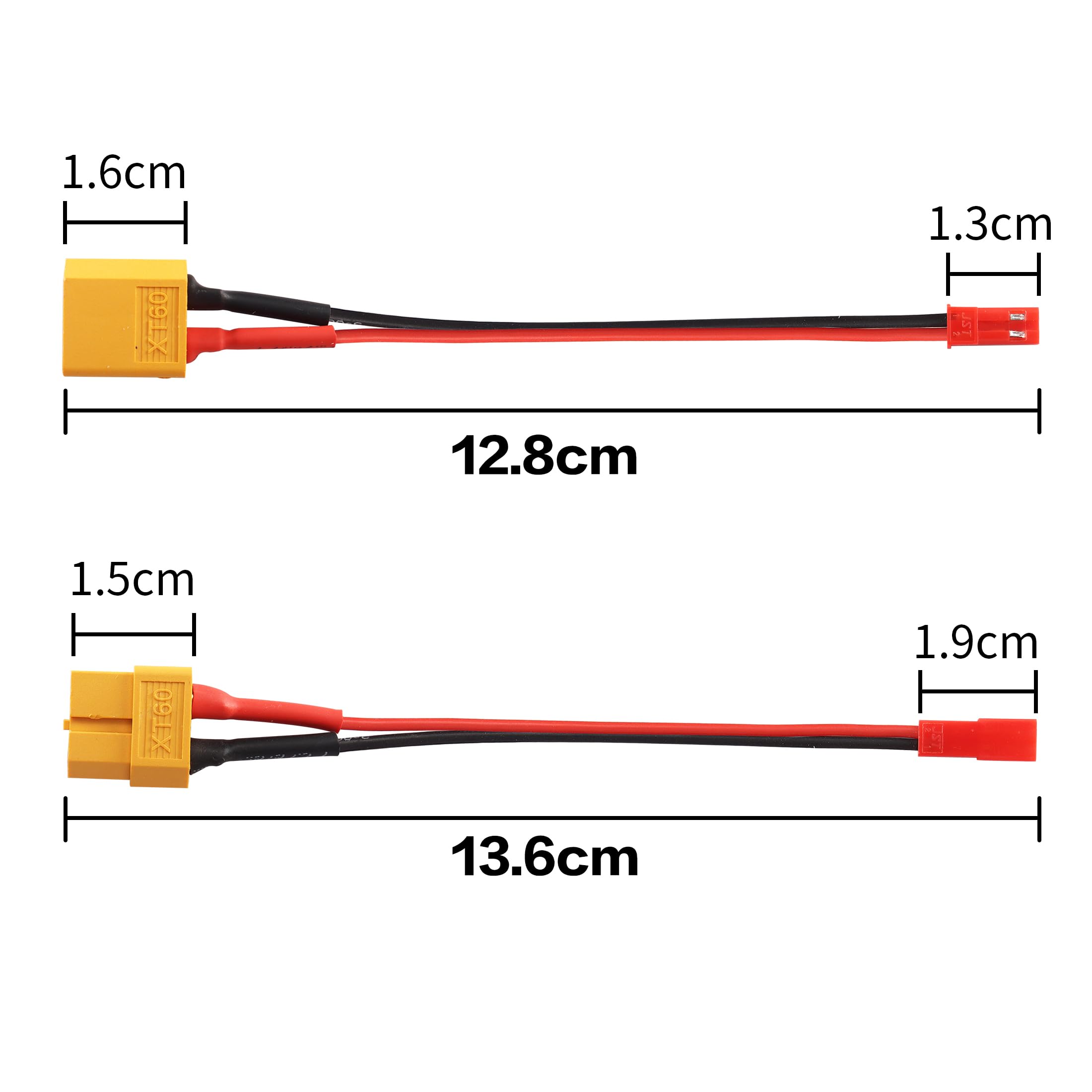 2x10pcs JST-XH Connector 2-6S B6 Cable De Silicona Ambre 10cm Sunnimix Enchufe Adaptador De Conector Jst Xh