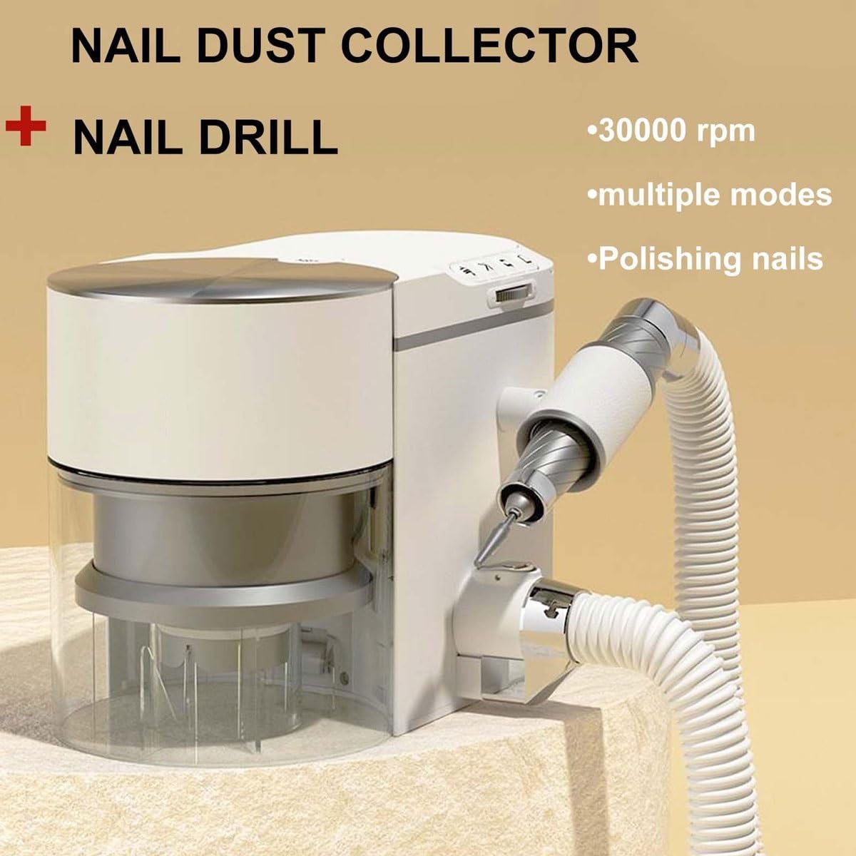 Aspirapolvere per unghie, potente aspirapolvere da tavolo con filtro riutilizzabile e aspirazione da 30000 giri/min, per la rimozione di gel e nail art