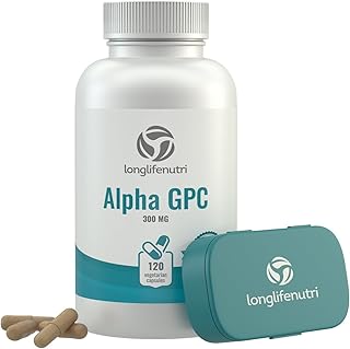 Alpha GPC Choline Supplement 300mg - 120 Vegetarian Capsules | Made In Usa | Cognitive Enhancer Nootropic | Supports Memory & Brain Function | Boosts Focus & Mood | 300 mg Pure Powder Pills Complex