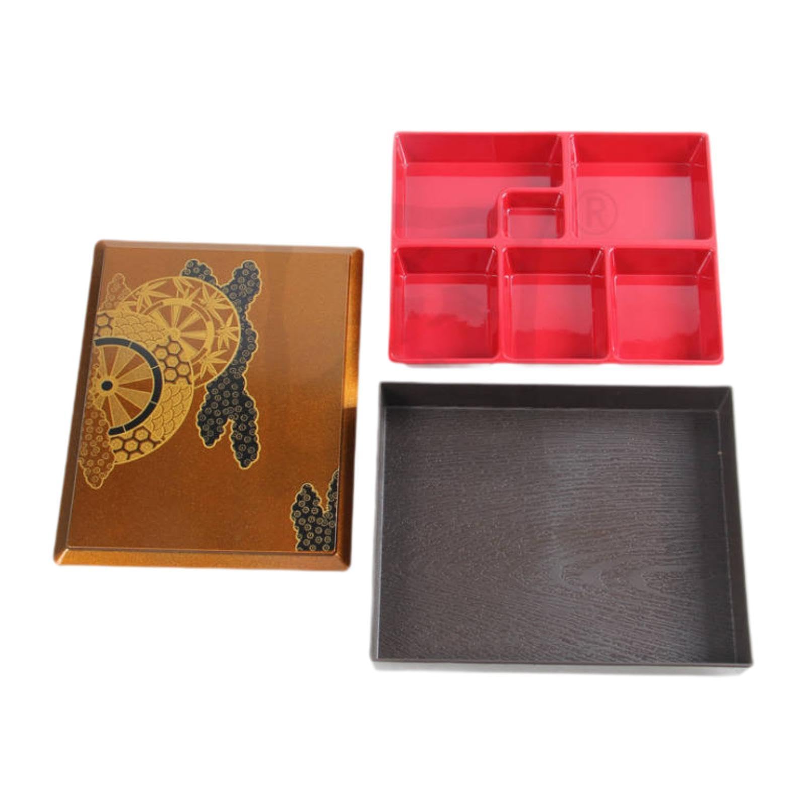 Colcolo Boîte à bento japonaise réutilisable, plateau de service pour en-cas, boîte à bento traditionnelle pour la maison, le travail, les pique-niques et le, 6 Grille