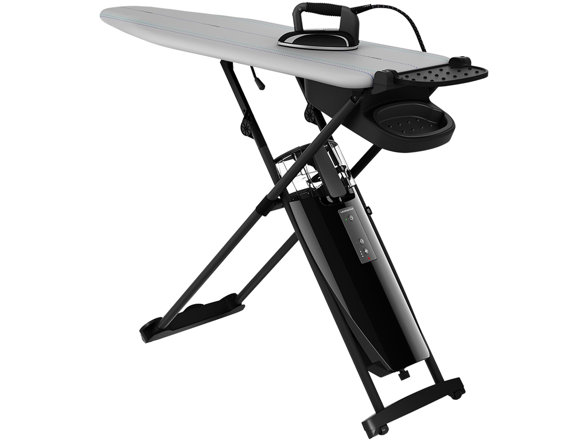 Laurastar Smart M Système de Repassage Avec Fer Professionnel Générateur Vapeur et Table Active, Vapeur Hygiénique, Semelle 3D, Vapeur Pulsée, Température Unique, Roulettes, Réservoir Amovible