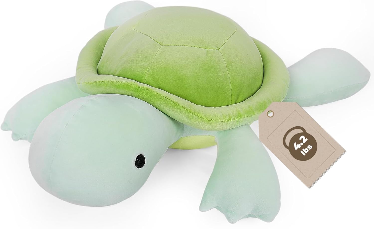 FLORVIV Weighted Turtle Stuffed Animals Weighted Sea Turtle Plush Toy 22" 4.2lb Cute Tortoise Hugging Dolls Plushies Pillows for Boys and Girls (Green