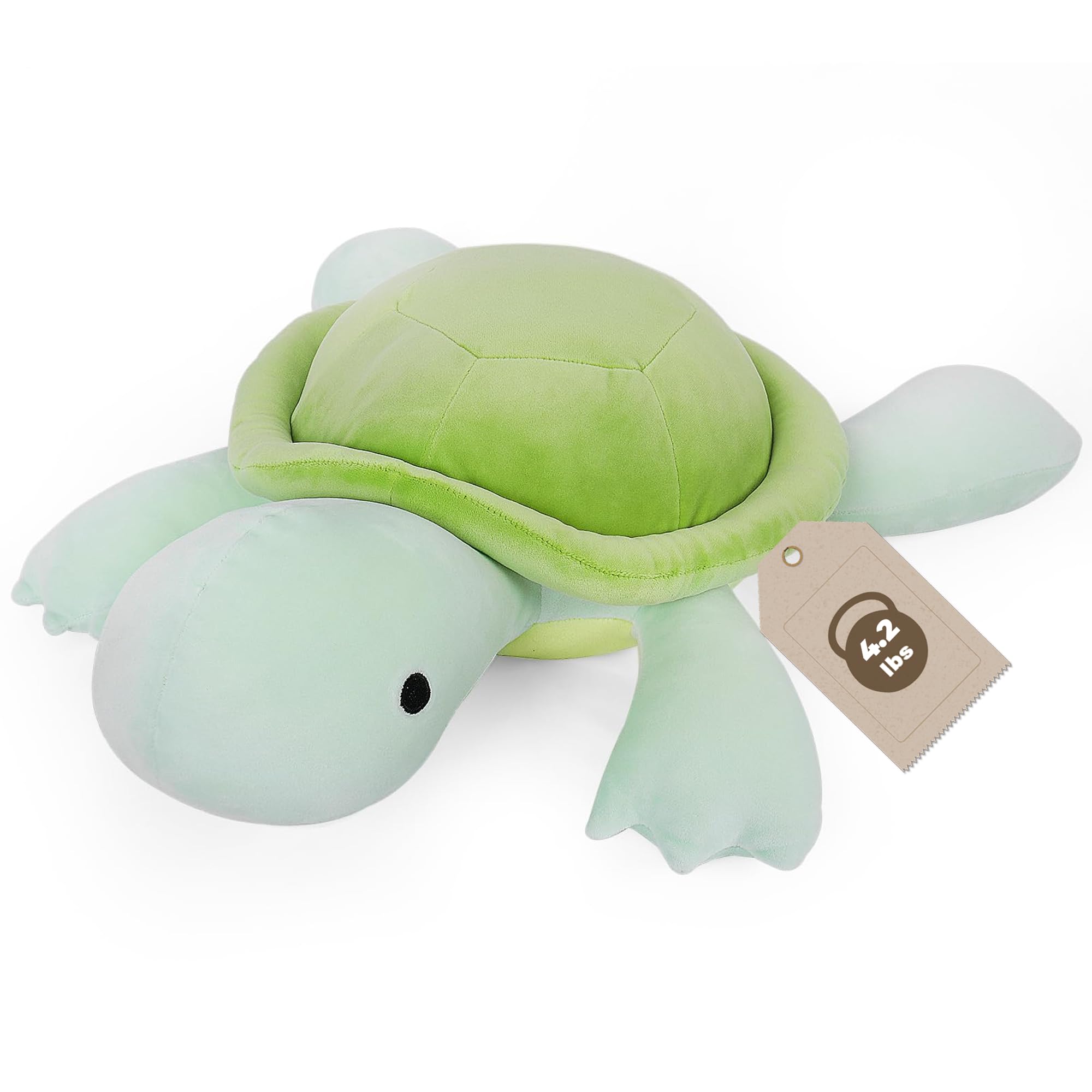 Weighted Turtle Stuffed Animals Weighted Sea Turtle Plush Toy 22" 4.2lb Cute Tortoise Hugging Dolls Plushies Pillows for Boys and Girls (Green