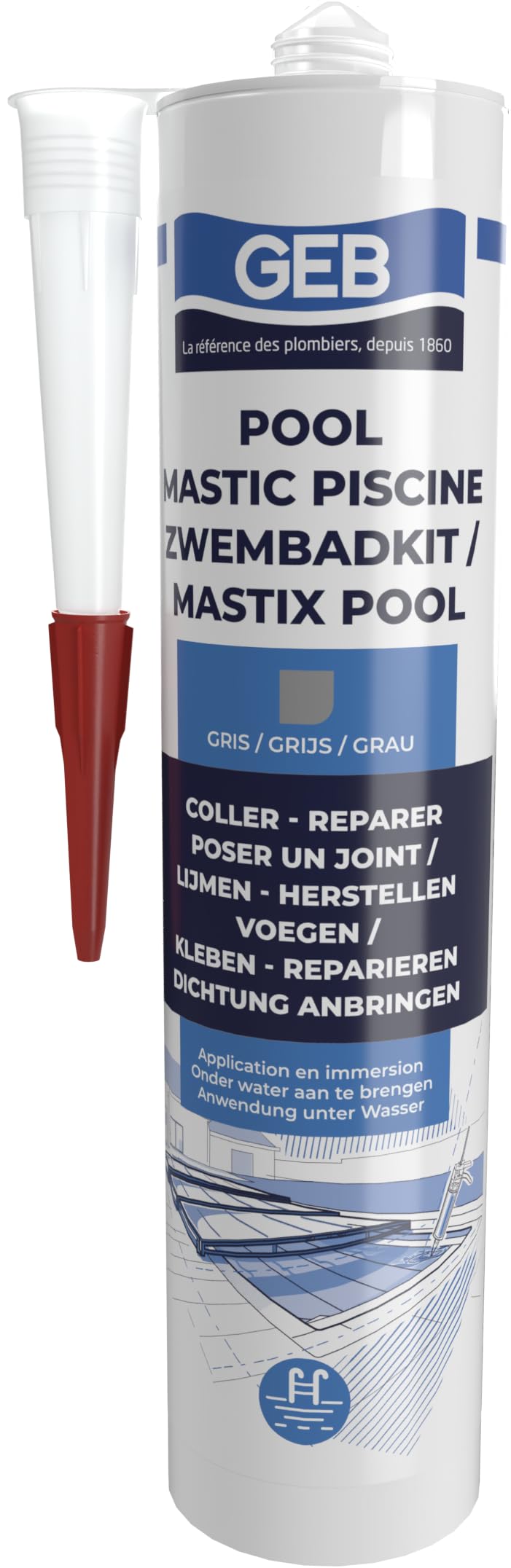 Colle Pour Gouttière Optimal Products - Réparation étanche Même Sous L'eau, Tube 290ml