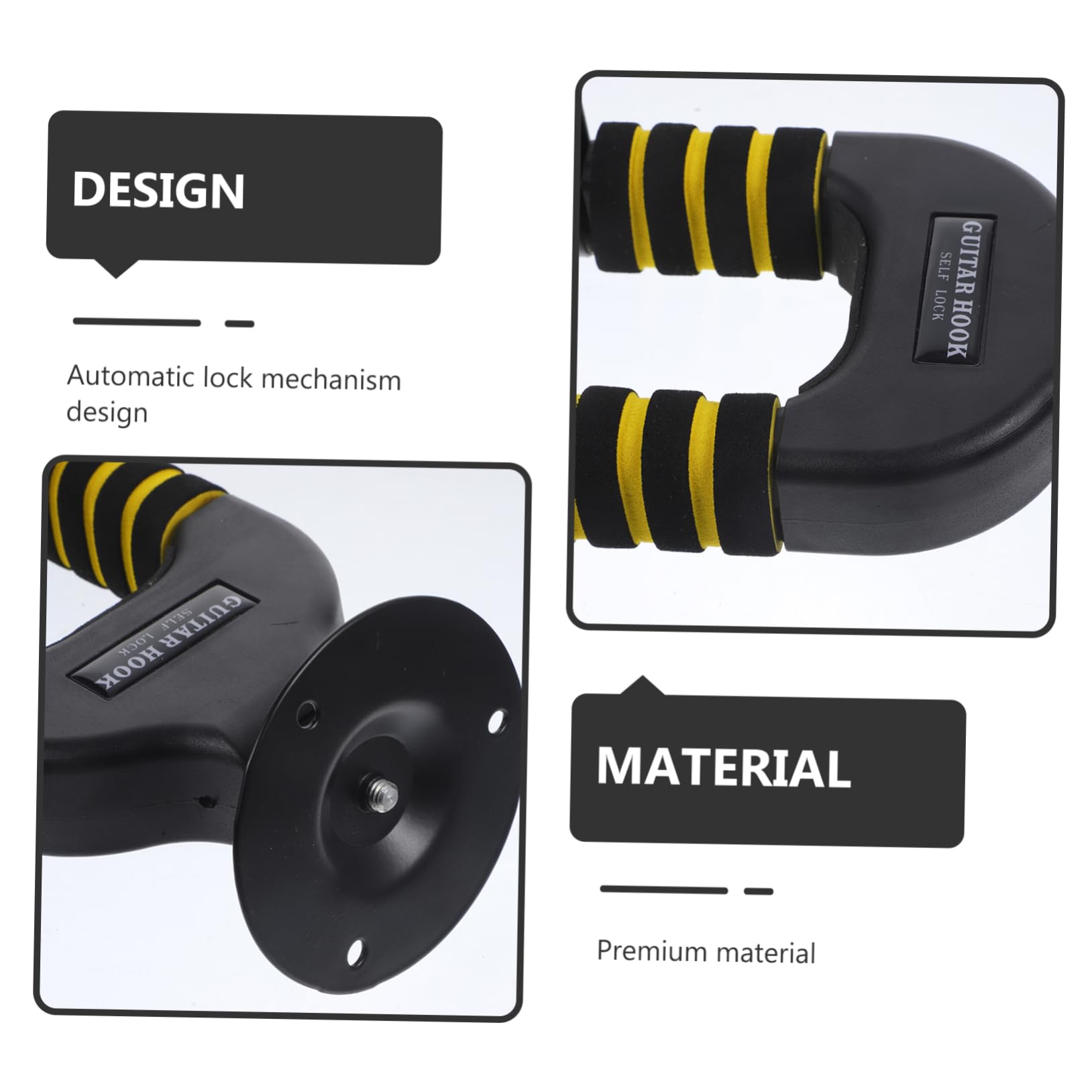 Milisten 1Pc Guitar Wall Mount Hanger with Mechanism Holder for Acoustic Electric Guitars Bass Mandolin Easy Install Space Saver Random Style