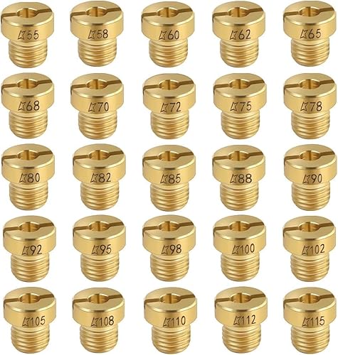 Main Jet 55‑115 M5 25pcs Main Jet Carburetor Carb Main Jet Kit Replacement for Dellorto Carburetor PHBG
