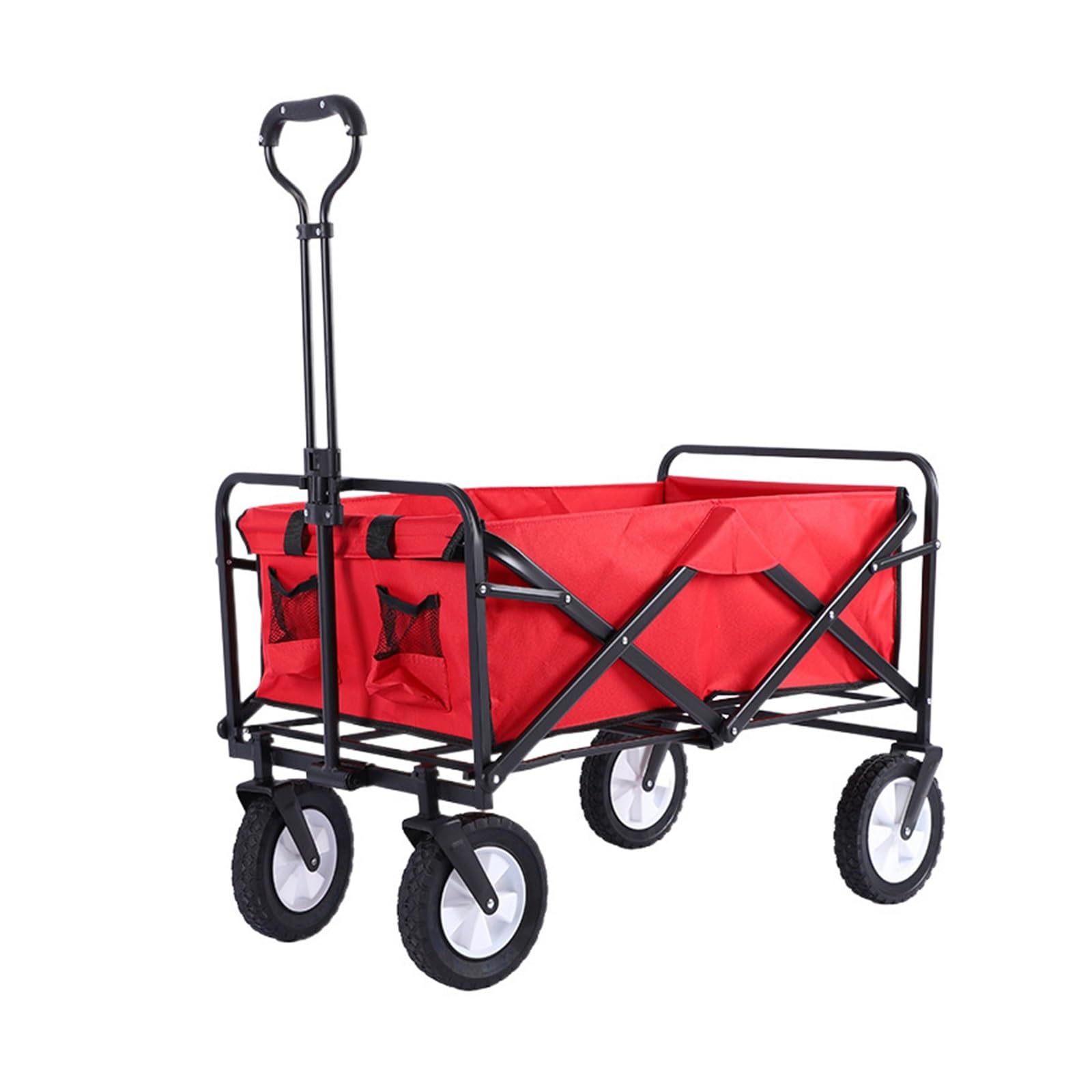 Wagons Carts Foldable, Folding Utility Wagon Cart with 600D Oxford Cloth Portable Garden Beach Shopping Trolley Easy to Clean,Collapsible Wagon