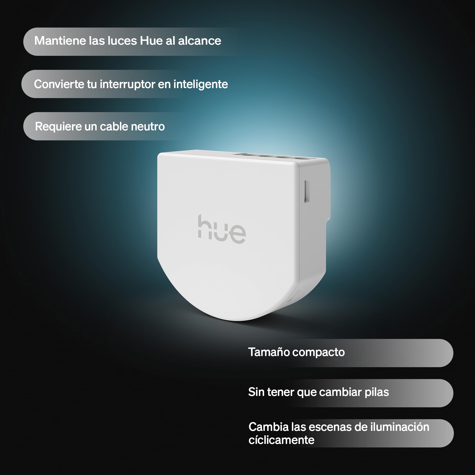 Philips Hue Interruptor de Pared Cableado, 2 Ud, Tus Luces Hue al Alcance, Control Personalizado, Sin Pilas, Conexión Fiable, Aplicación, Comandos de Voz, Funciona con Apple Home, Google Home, Alexa