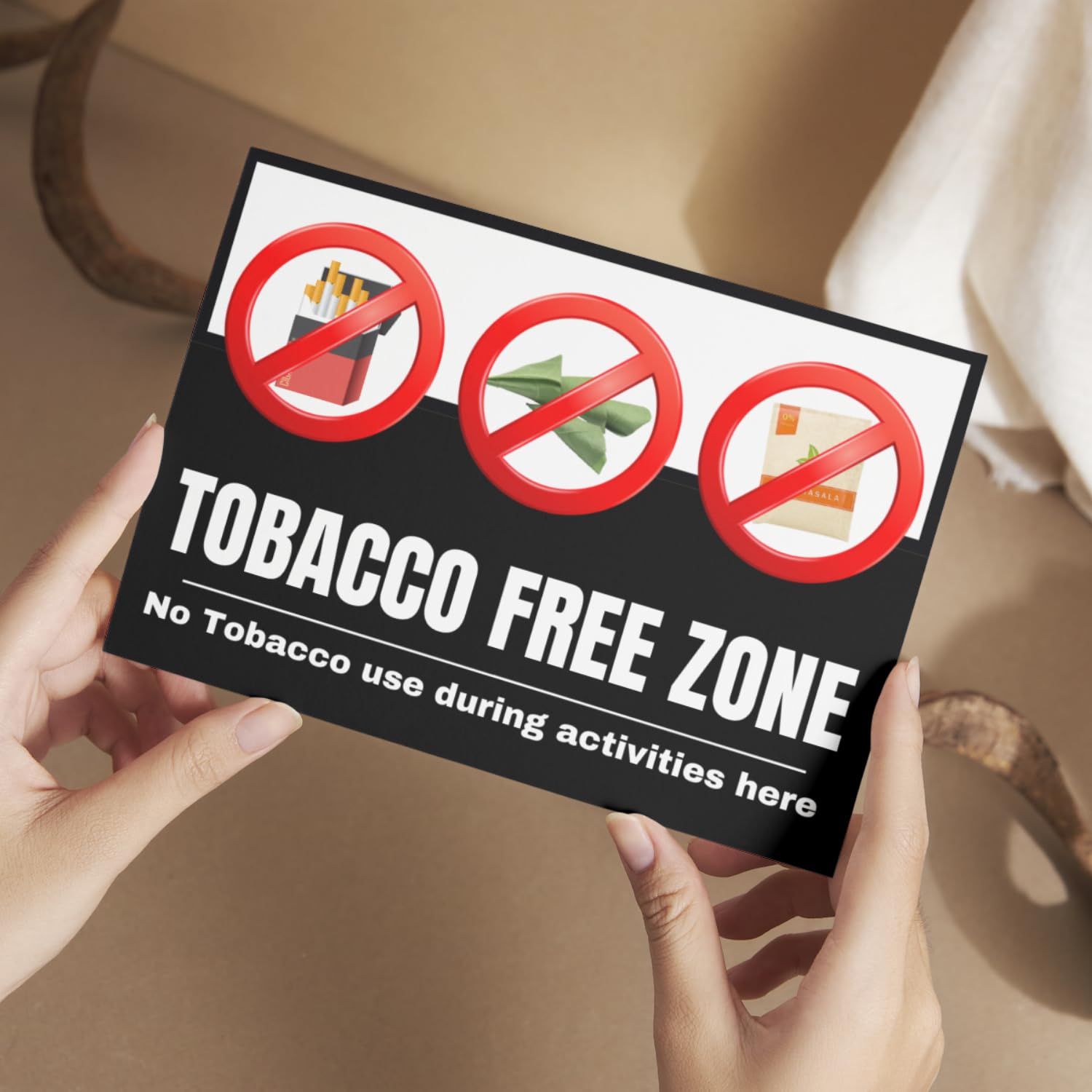 tobacco free area poster Tobacco-Free Zone PVC Signboard – 3mm Thick, Multicolour, Waterproof (Pack  of 2) (Black) : Amazon.in: Office Products