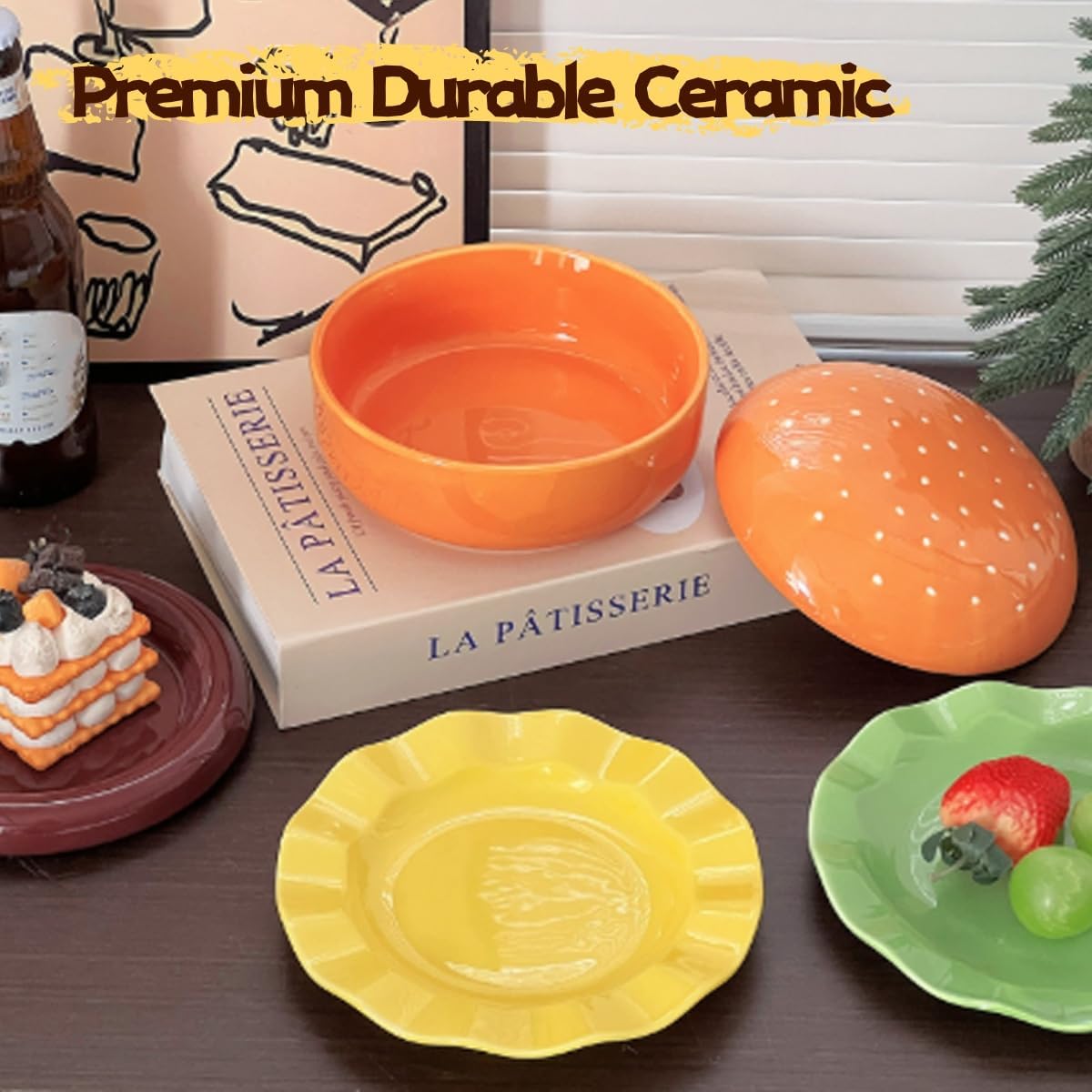 2027 New Hamburger Stacking Plates,Burger Plate Set,Hamburger Plate Set,6-Piece Burger-Shaped Plates & Bowls With Lid,Platos De Hamburguesa,For Party Hosts Event Planners Home Cooks (*1)