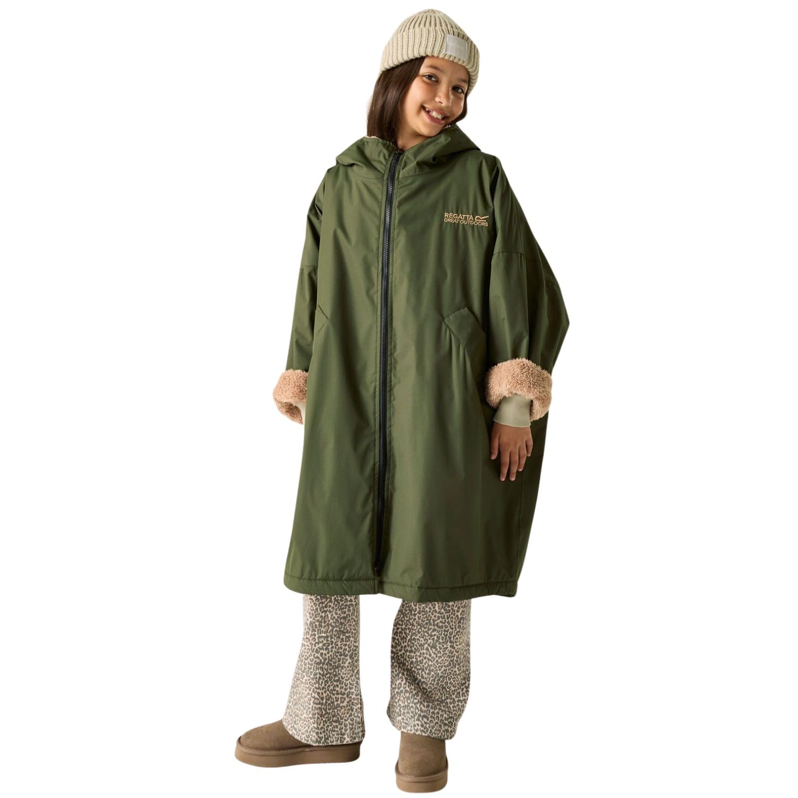 Regatta Dark Khaki Kids Spirit Of Adventure Changing Robe - 3-5 Yrs