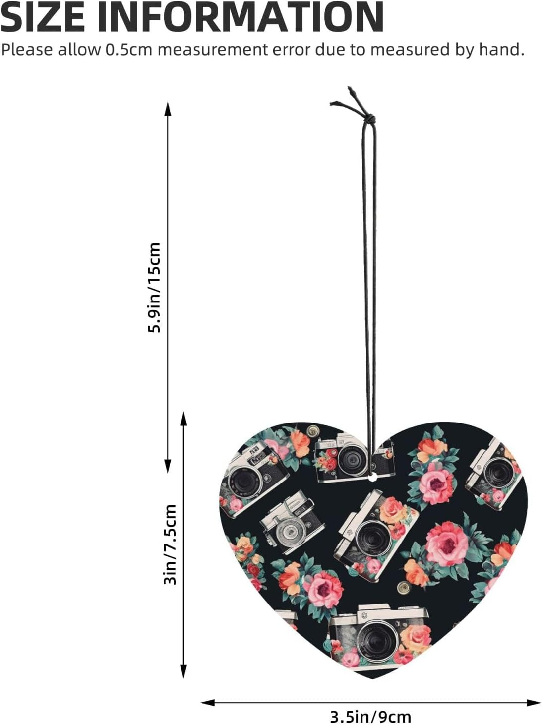 Flower camera Car Air Fresheners Cards Set of 4 Pieces, Long-Lasting Auto Aromatherapy Tablets Gifts Car Rearview Mirror Pendant Hanging Scented Cards for Wardrobe Bathroom image 4