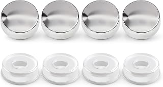 MEAJOO 4-Sets License Plate Screw Caps, Bolt Covers for Car Truck SUV RVs Vans Motorcycle, Rustproof Plastic Fastener Covers for License Plate Frames (Silver)
