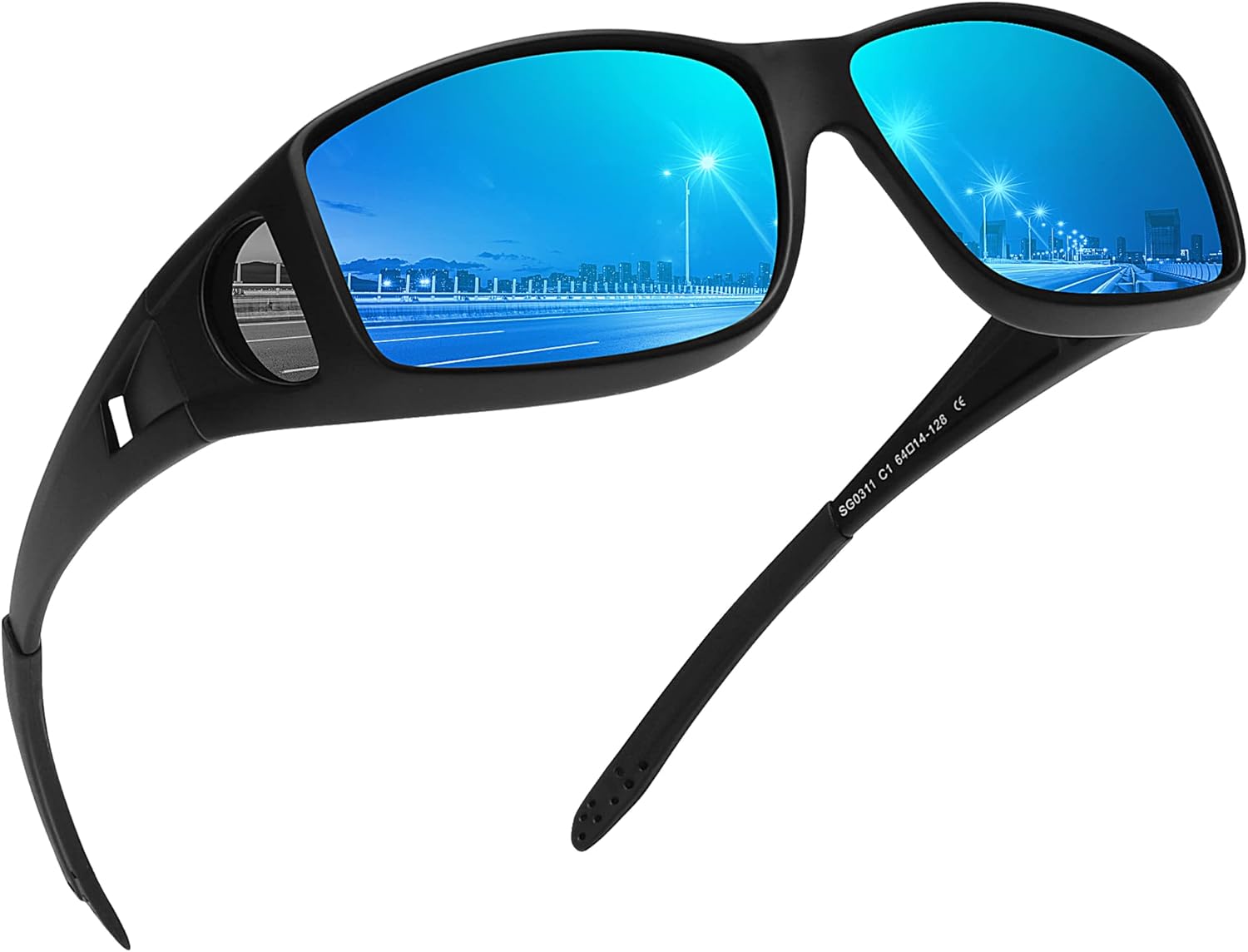 MEETSUN Fit Over Glasses Sunglasses for Men Women,Wrap Around Sunglasses Polarized UV400 Protection