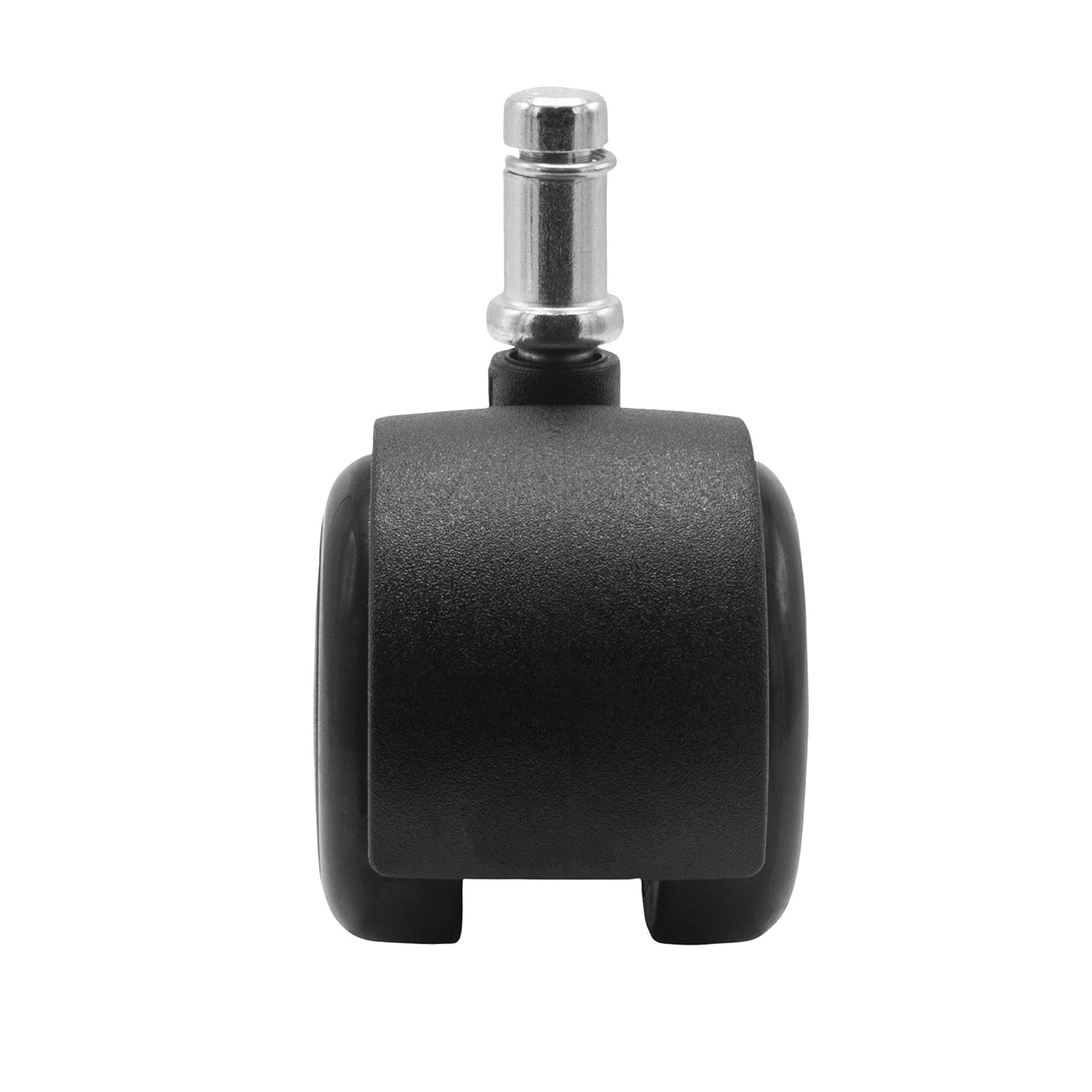 2in Dia Black Swivel Hooded Twin Wheel Furniture Caster 7/16in x 7/8in Friction Ring Stem 4 Pack