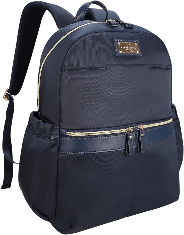 SANDY LISA Laguna Women's Backpack | Travel and Work Laptop Backpack | College and Working Professional | Fits 14" Laptop | Navy
