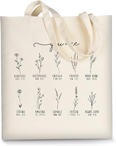 AUSVKAI Bolsa de lona estética para mujer, lindas bolsas de algodón reutilizables de tela para ir de compras, playa, regalos de moda