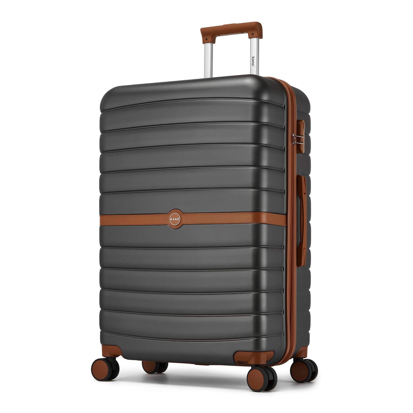 KONO Koffer Trolley Handgepäck Mittelgroß Groß, Hartschalenkoffer aus ABS+PC, Reisekoffer Set mit 4 Rollen, Zahlenschloss und Teleskopgriff für Flugreisen, Business, Urlaub und Familienreisen | Leichter und kratzfester Koffer aus Polycarbonat und ABS, für Damen und Herren