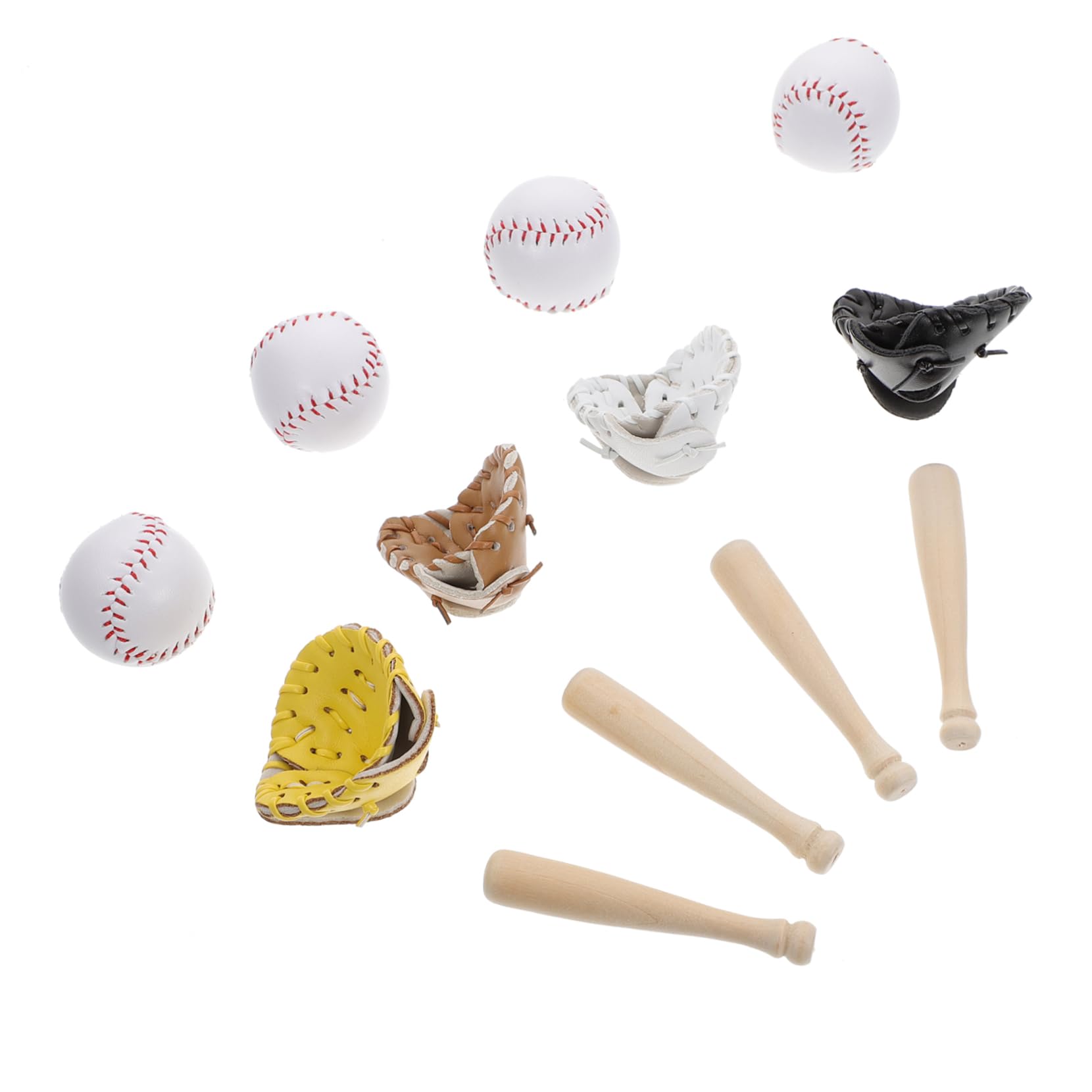 MOLUCKFU Mini Glove Baseball Set Baseball Bat Decor Party Favor Keychain Present