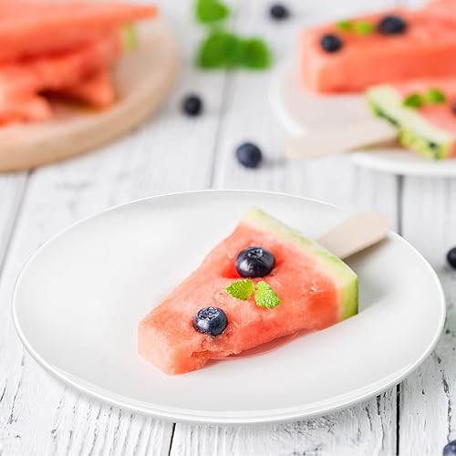 Miniatura 18 de Platos llanos de melamina, redondos, de lado ancho, plato profundo, blanco, 10 pulgadas, juego de 6, PYW-10-06