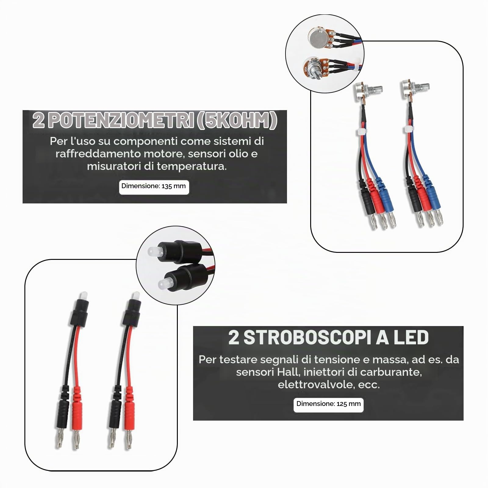 Kit 92 in 1 Puntali per Multimetro Test Lead, Cavi di Misura, Kit di Accessori per Test Elettrici Sostituibili