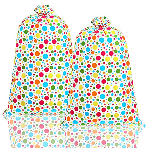 Teling 2 Pcs 80 x 60 in Jumbo Gift Bags for Giant Presents Extra Large Plastic Oversized Bike Wrapping Bag for Birthdays Baby Shower Party Favors