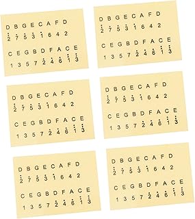 Gatuida 6 piezas Pegatinas de Escala para Piano de Pulgar de Papel Amarillo Adhesivas Fáciles de Pegar y Quitar para Principiantes