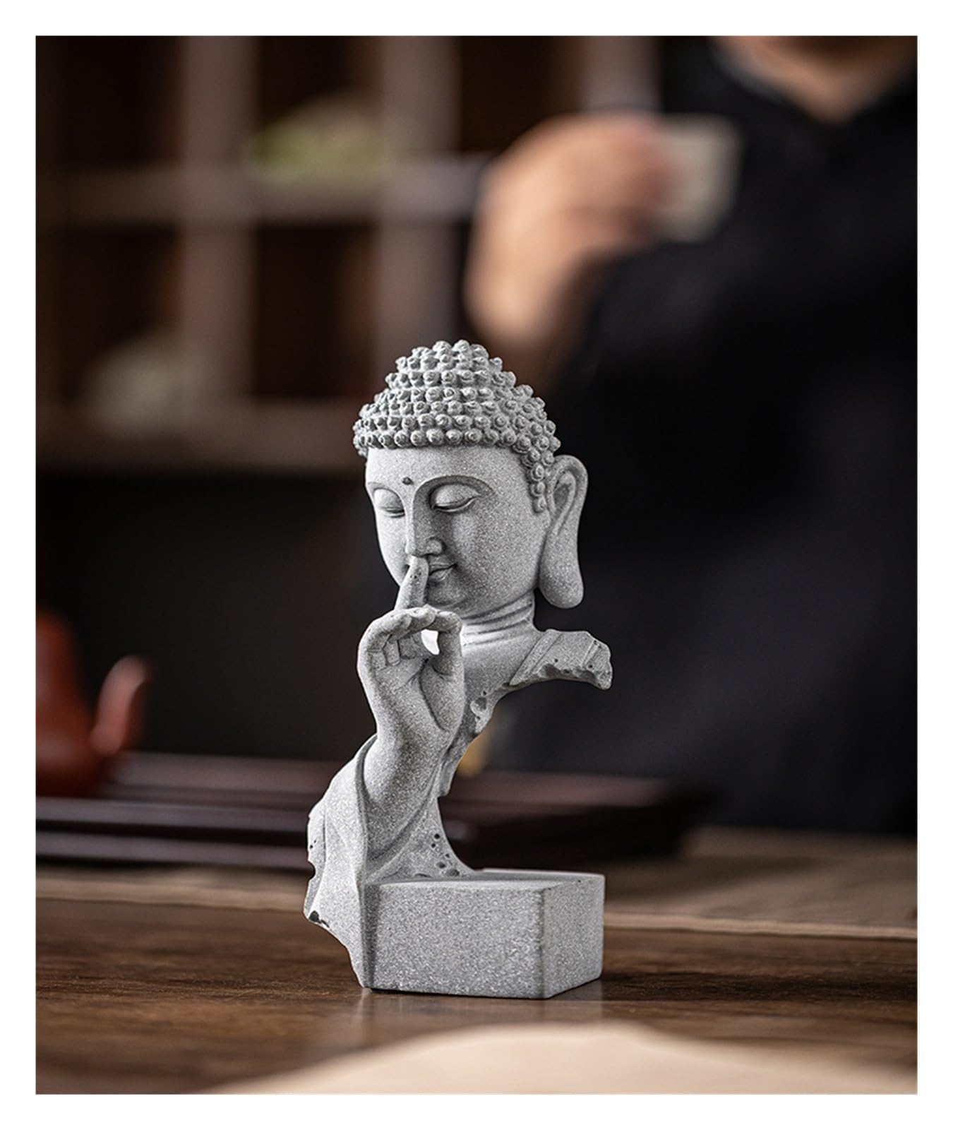 Bürodekoration Chinesische Buddha-Statue-Ornamente, Stein-Aquarium-Landschaftsbau, Garten-Desktop, Teezimmer-Dekorationen, Tee-Haustiere Wohnzimmertischdekoration