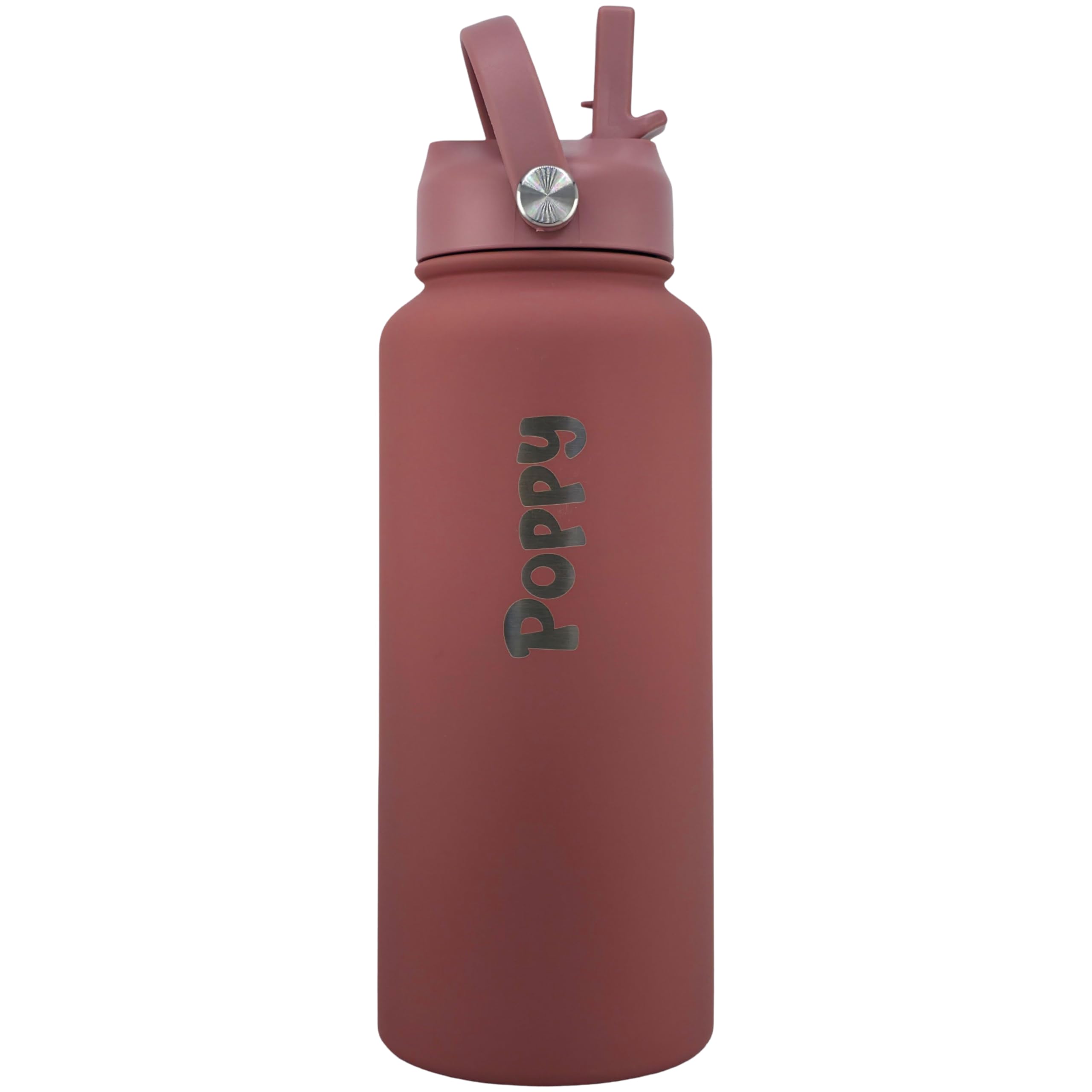 Personalised Water Bottle with Name – Engraved 1 Litre Stainless Steel, Insulated Hot & Cold Drinks, Custom Bottle for Gym, School & Gifts (Mauve)