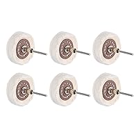 Vista 7 de uxcell Rueda de almohadilla de pulido de 1 pulgada de algodón con mango de 1/8 pulgadas para colector de aluminio, acero inoxidable, cromo blanco