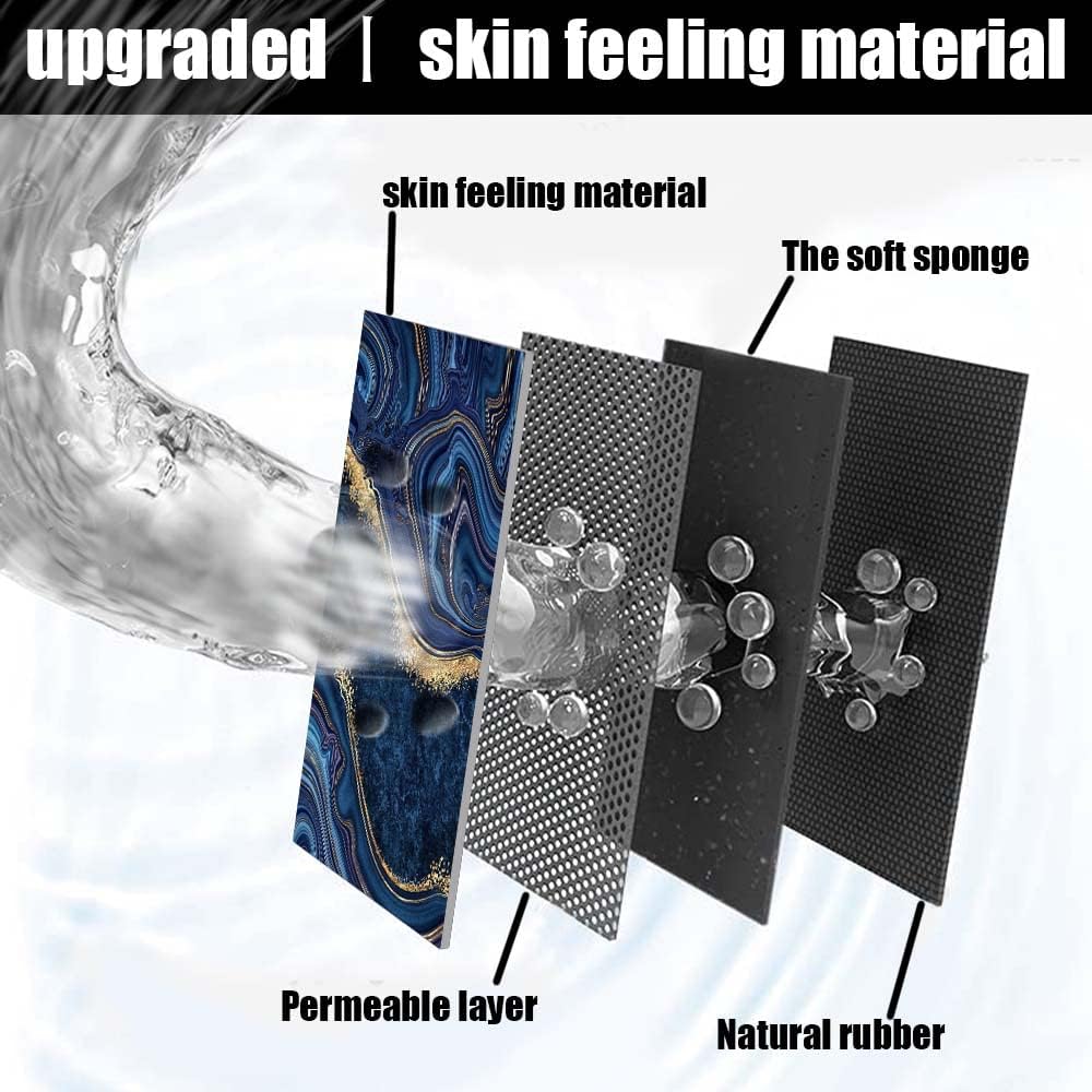 Bath Mat Rug,Dark Blue Gold marbleNon Slip Quick Dry Super Absorbent Thin Bathroom Rugs Fit Under Door-Easy to Clean Bathroom Floor Mats-Shower Rug for Shower Sink Bathtub(16" x 24"in)