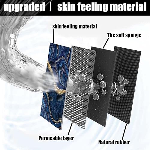 Miniatura 2 de Alfombra de baño, mármol azul oscuro dorado, antideslizante, de secado rápido, súper absorbente, delgada, para debajo de la puerta, fácil de